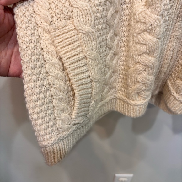 Aran Crafts Merino Wool Double Collar Full Zip Cardigan Sweater Women’s Medium - Picture 7 of 14